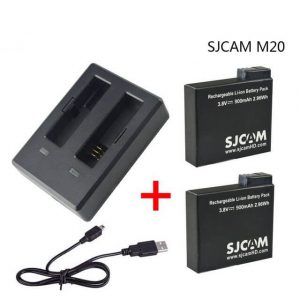 Набор: 2 аккумулятора + зарядное устройство для SJCAM M20