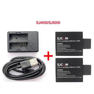 Набор: 2 аккумулятора + зарядное устройство для SJCAM SJ4000-SJ5000